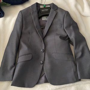 Black N Bianco Signature Boys' Slim Fit Suit in Dark Grey